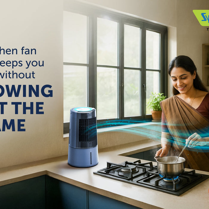 A Kitchen Fan That Keeps You Cool Without Blowing Out the Flame