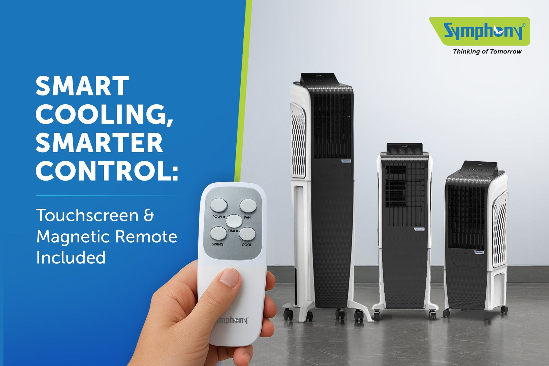 Smart Cooling, Smarter Control: Touchscreen & Magnetic Remote Included