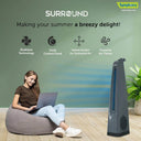 Surround Grey | Tower Fan | Knob Control | Bladeless Turbo ThrowTM (BLTT) Technology