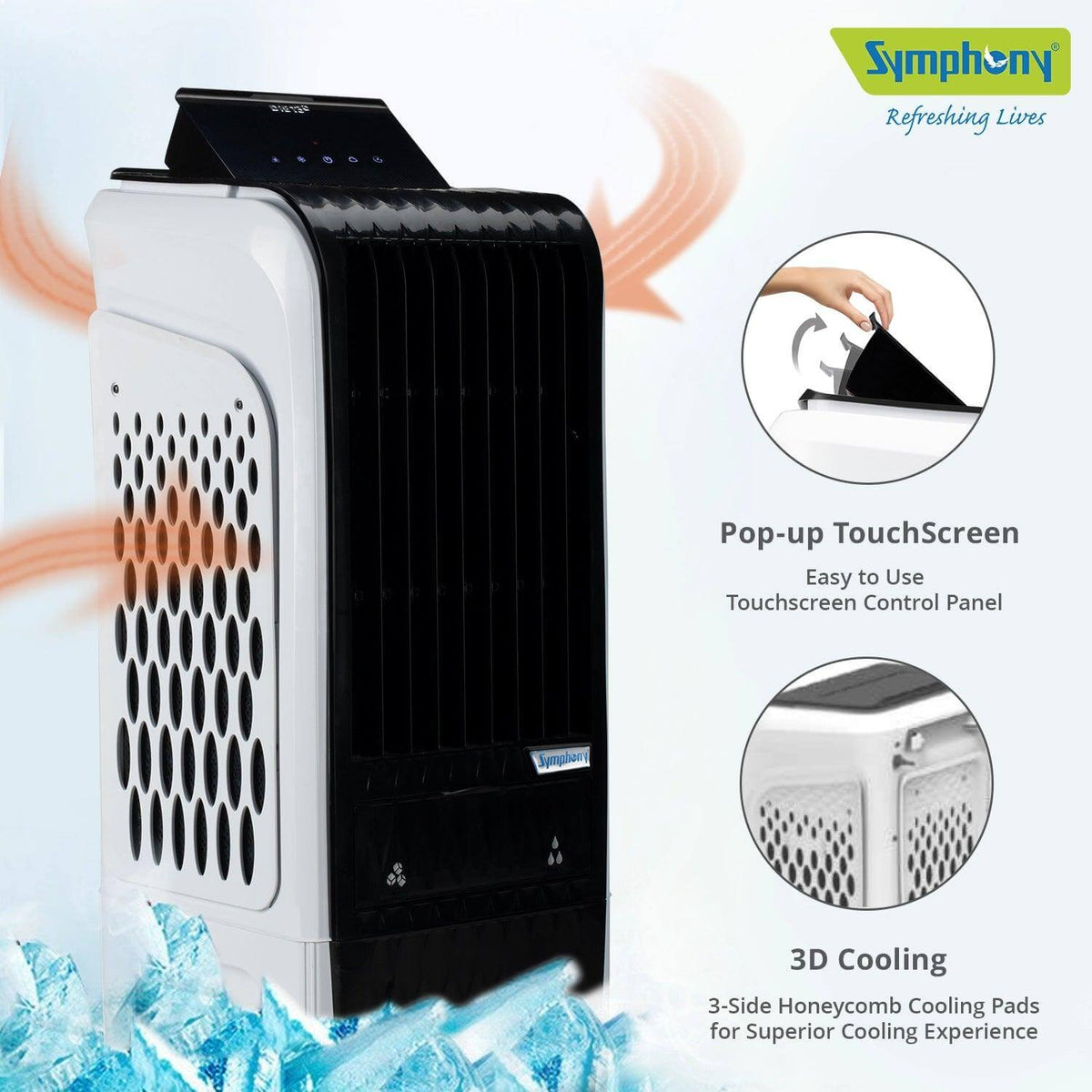 Diet 3D 40i Tower Air Cooler 40-litres with Magnetic Full Function Remote