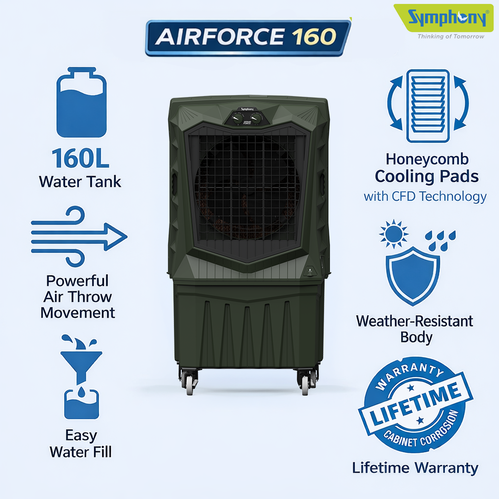 Air Force 160 Air Cooler | 160L Water Tank | Industrial Grade Air Cooler
