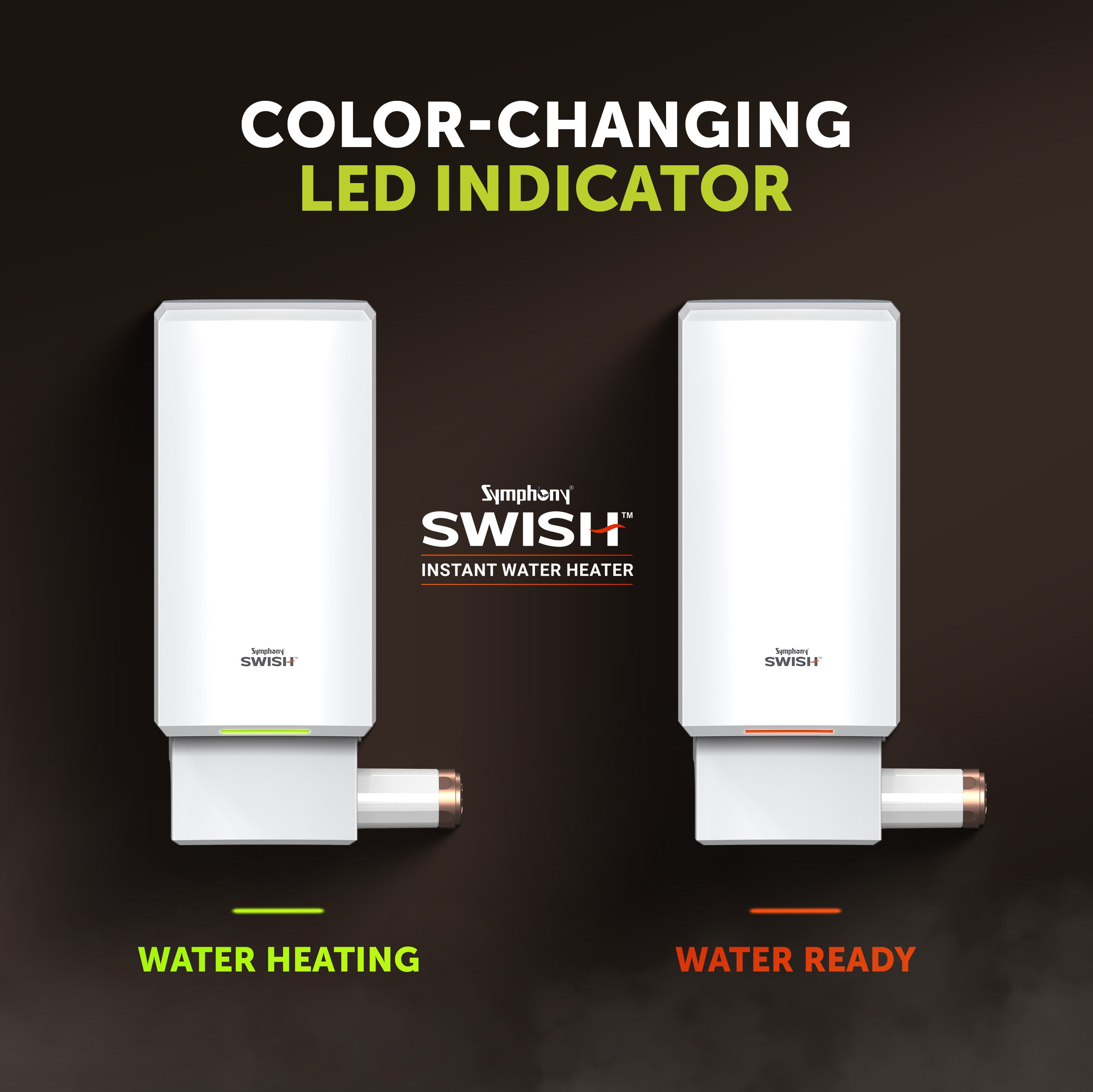  Instant Water Heater with Color-Changing LED Indicator 