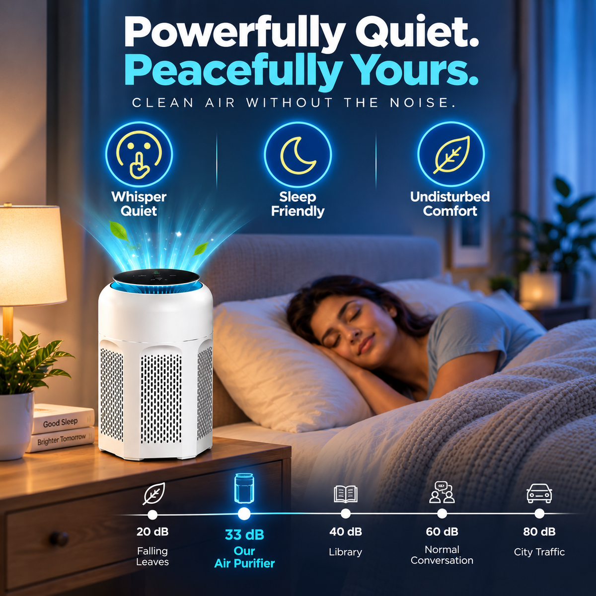 SilenzAir CORE | Smart Air Purifier | PM2.5 Sensor  with 4-in-1 Filtration