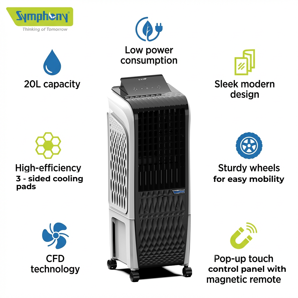 Diet 3D 20i Tower Air Cooler | 20L Water Tank