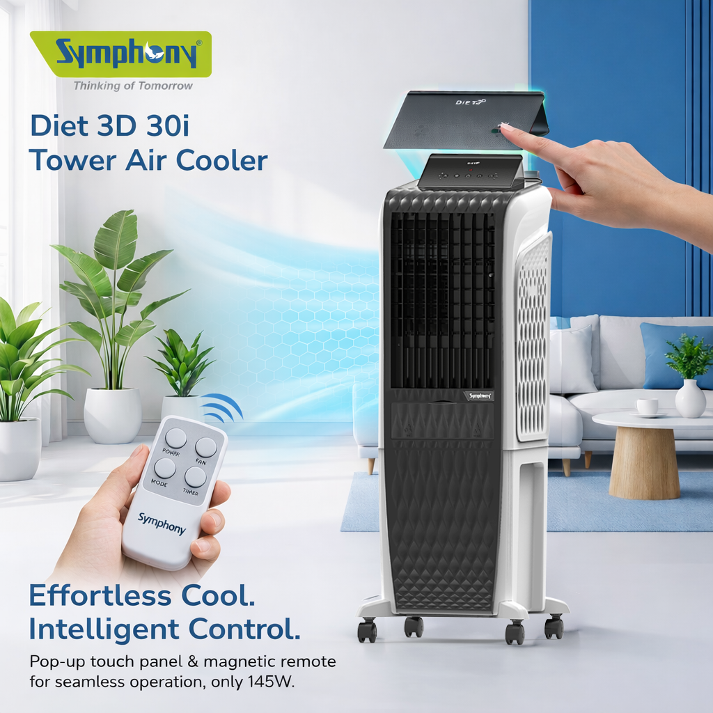 Diet 3D 30i | Tower Air Cooler |  Magnetic Remote