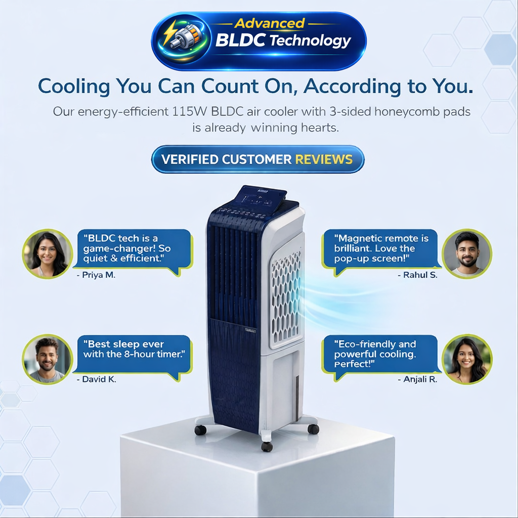 Diet 3D 30B BLDC Tower Air Cooler | Magnetic Remote