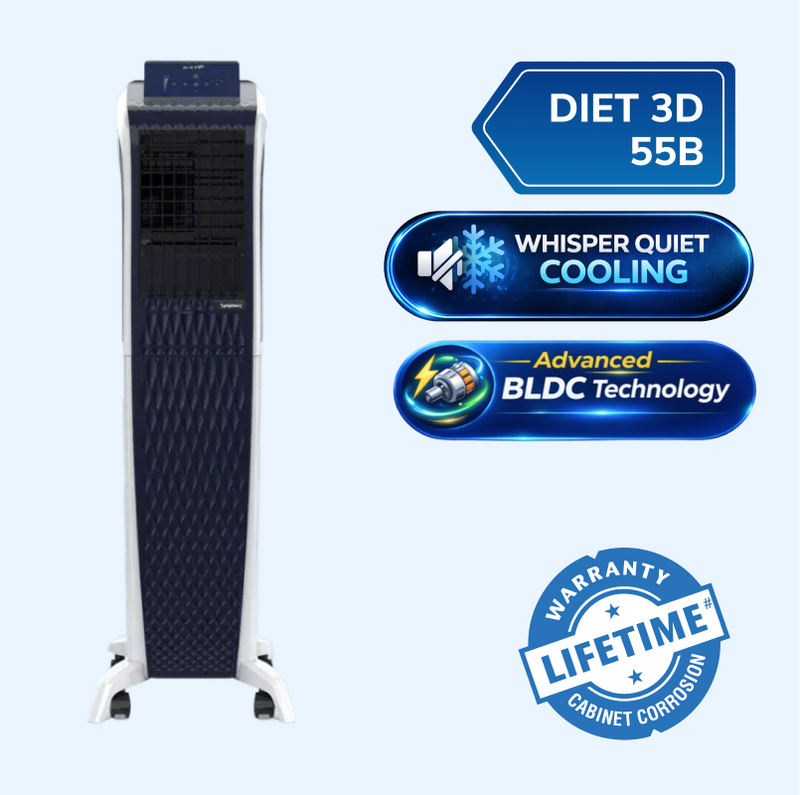Diet 3D 55B | BLDC Tower Air Cooler | Magnetic Remote | Pop-up Touchscreen