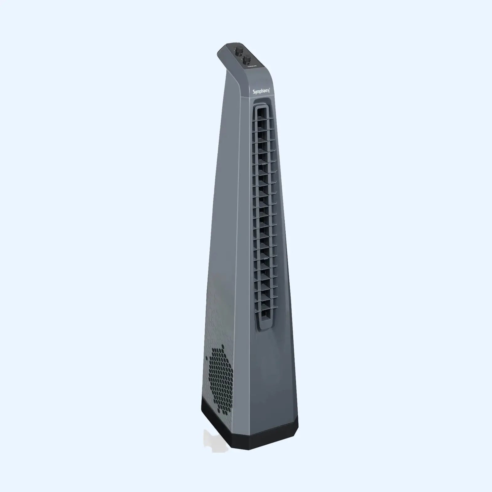 Surround Bladeless Tower Fan with Knob Control Grey