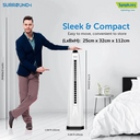 Surround White | Tower Fan | Knob Control | Bladeless Turbo ThrowTM (BLTT) Technology