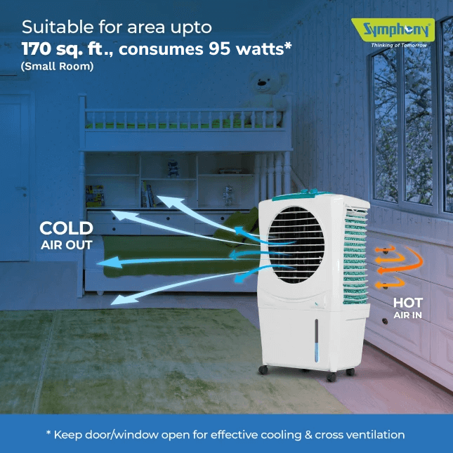 Ice Cube 27 Personal Room Air Cooler with Powerful Fan