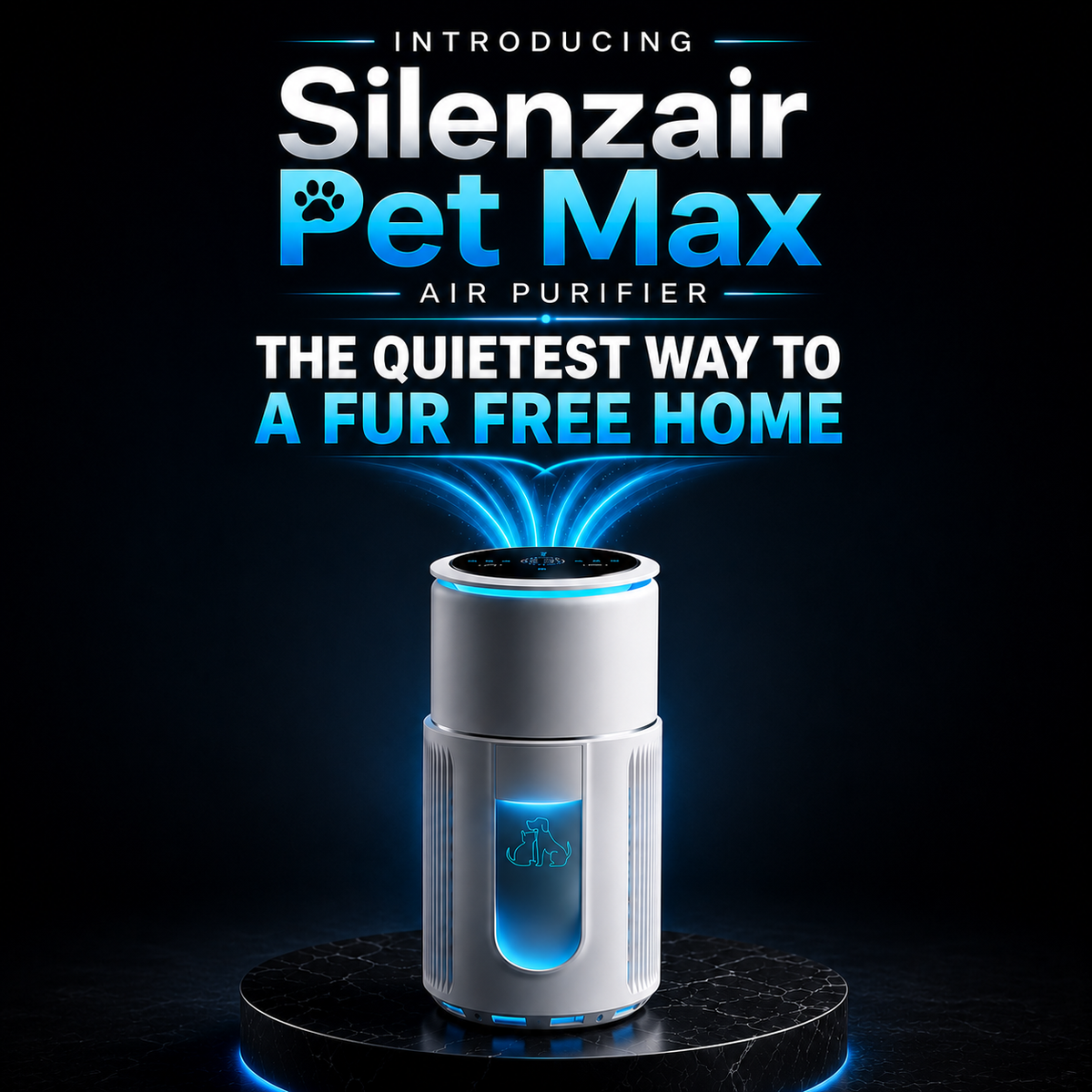 SilenzAir PET MAX | HEPA Air Purifier | 4-in-1 Filtration for Pet Homes