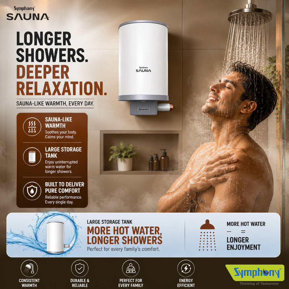SAUNA Hair Fall Control Storage Geyser