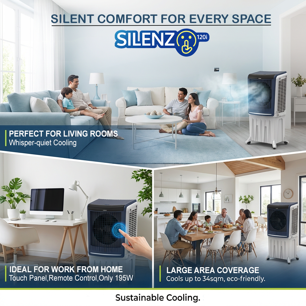 Silenzo 120i | Most Silent Air Cooler | Touch Panel