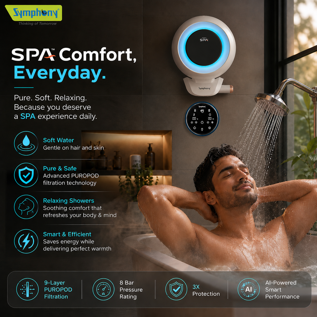 SPA Hair Fall Control Storage Geyser | AI Powered