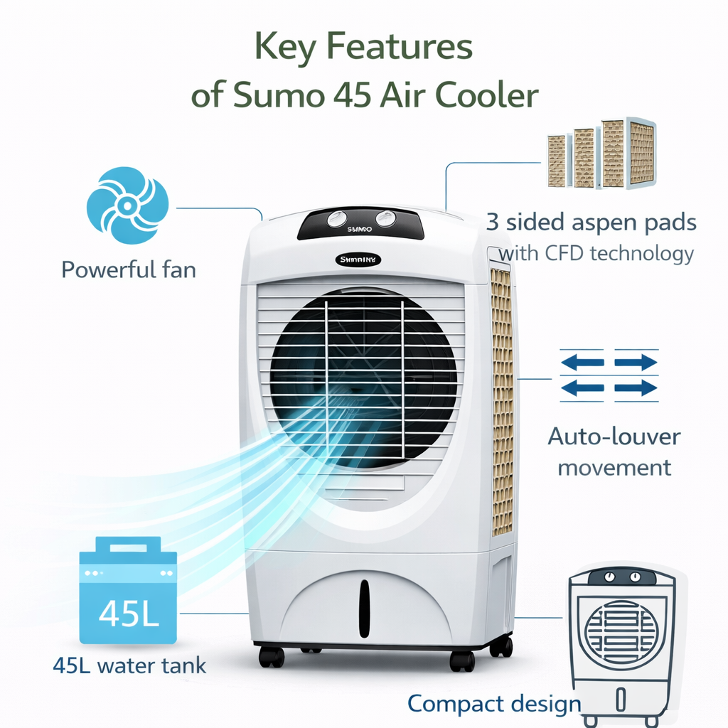 Sumo 45 | Desert Air Cooler | 45L Water Tank