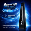 Surround B Black | BLDC Tower Fan | Remote-Controlled 7-Speed Breeze