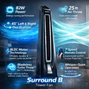 Surround B Black | BLDC Tower Fan | Remote-Controlled 7-Speed Breeze