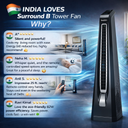 Surround B Black | BLDC Tower Fan | Remote-Controlled 7-Speed Breeze