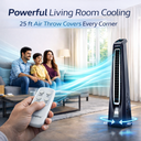 Surround B Black | BLDC Tower Fan | Remote-Controlled 7-Speed Breeze