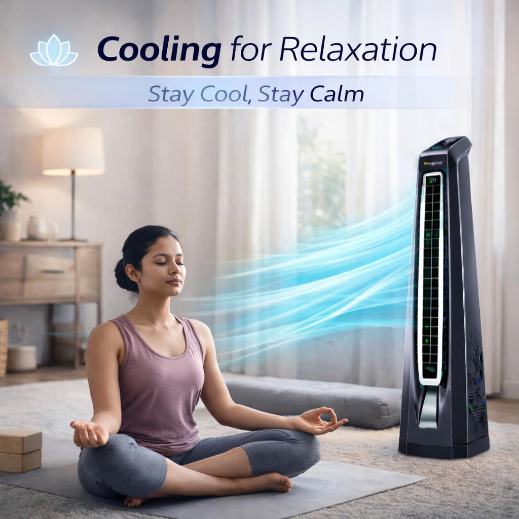 Surround B Black | BLDC Tower Fan | Remote-Controlled 7-Speed Breeze