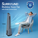 Surround Grey | Tower Fan | Knob Control | Bladeless Turbo ThrowTM (BLTT) Technology