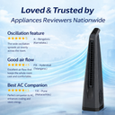 Surround Grey | Tower Fan | Knob Control | Bladeless Turbo ThrowTM (BLTT) Technology