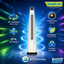 Surround Senior White Bladeless Tower Fan | Knob Control | Bladeless Turbo Throw (BLTT) Technology