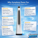 Surround Senior White Bladeless Tower Fan | Knob Control | Bladeless Turbo Throw (BLTT) Technology