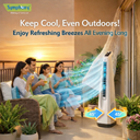 Surround Senior White Bladeless Tower Fan | Knob Control | Bladeless Turbo Throw (BLTT) Technology