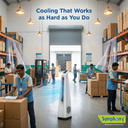 Surround Senior White Bladeless Tower Fan | Knob Control | Bladeless Turbo Throw (BLTT) Technology