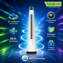 Surround White | Tower Fan | Knob Control | Bladeless Turbo ThrowTM (BLTT) Technology