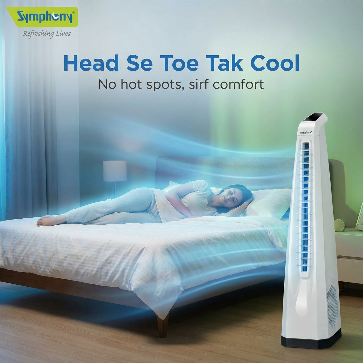 Surround-i Bladeless White | Tower Fan | Remote Control | Bladeless Turbo ThrowTM (BLTT) Technology