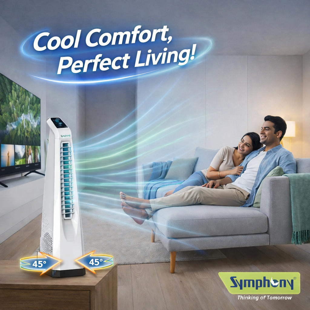 Surround JUNIOR | Tower Fan | Knob Control | Bladeless Turbo ThrowTM (BLTT) Technology