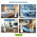 Surround White | Tower Fan | Knob Control | Bladeless Turbo ThrowTM (BLTT) Technology