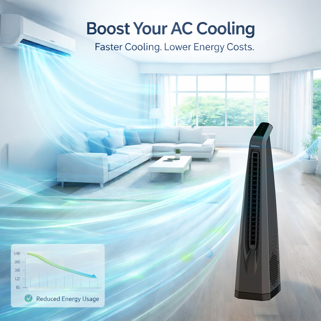 Surround-i Grey | Tower Fan | Remote Control | Bladeless Turbo Throw (BLTT) Technology