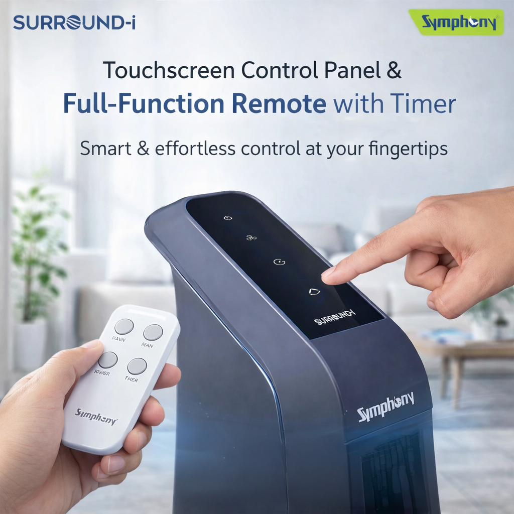 Surround-i Grey | Tower Fan | Remote Control | Bladeless Turbo Throw (BLTT) Technology