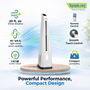Surround-i Bladeless White | Tower Fan | Remote Control | Bladeless Turbo ThrowTM (BLTT) Technology