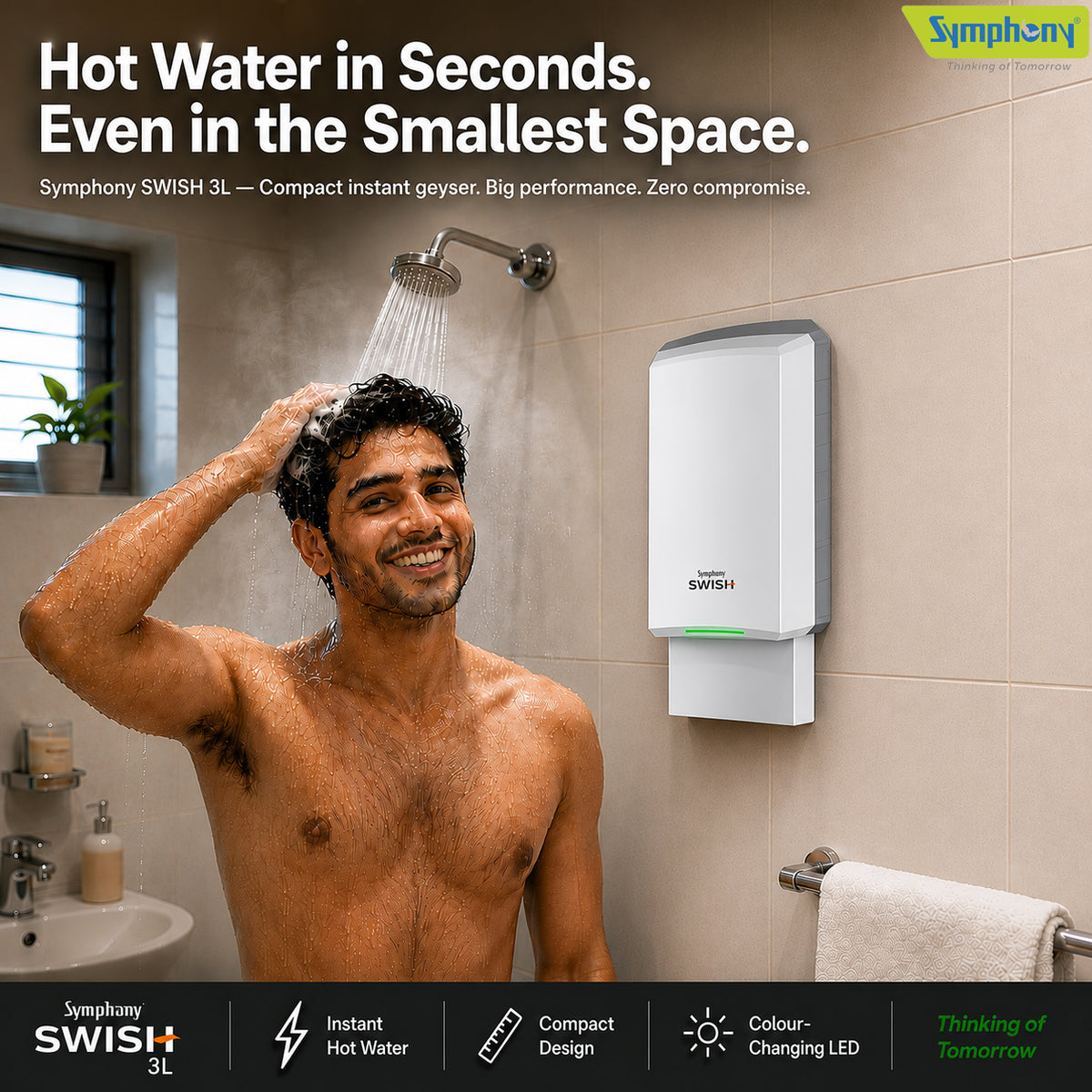 SWISH Instant Water Geyser, 3 Litres
