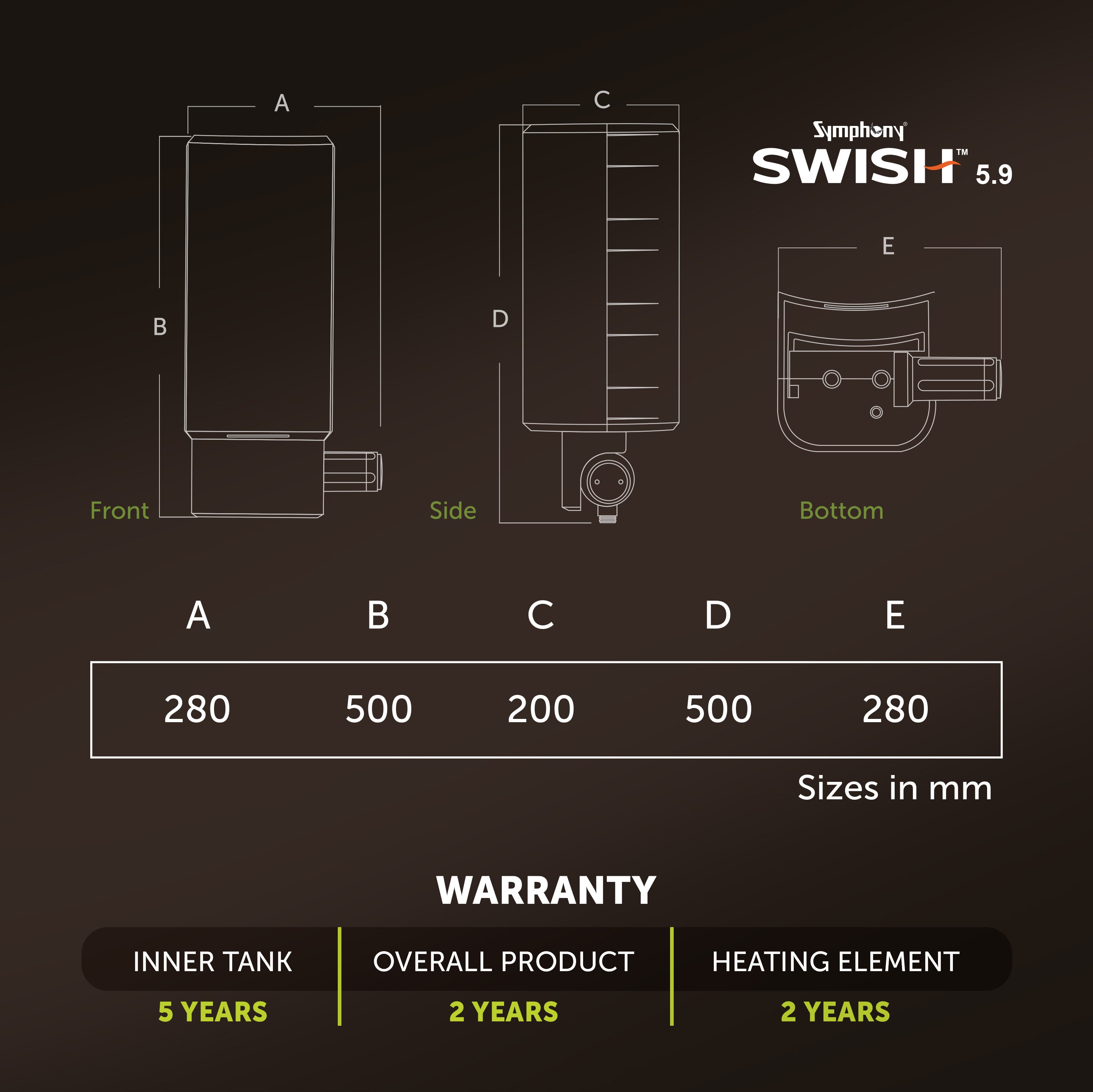  Instant Water Heater with 5 Years Tank Warranty