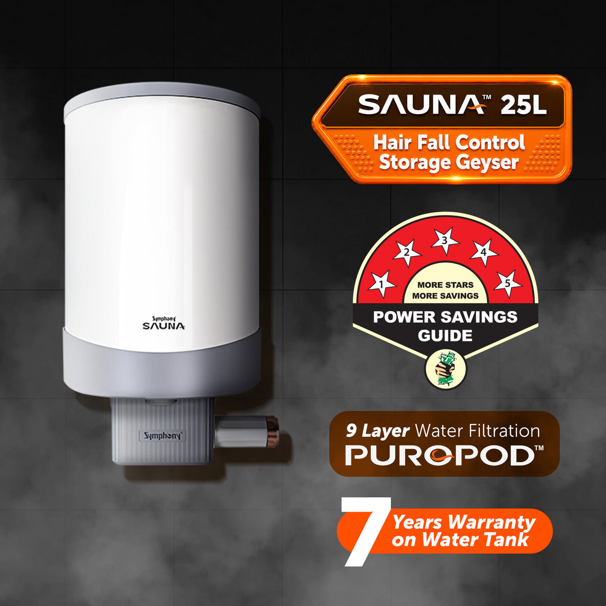 SAUNA Hair Fall Control Storage Geyser