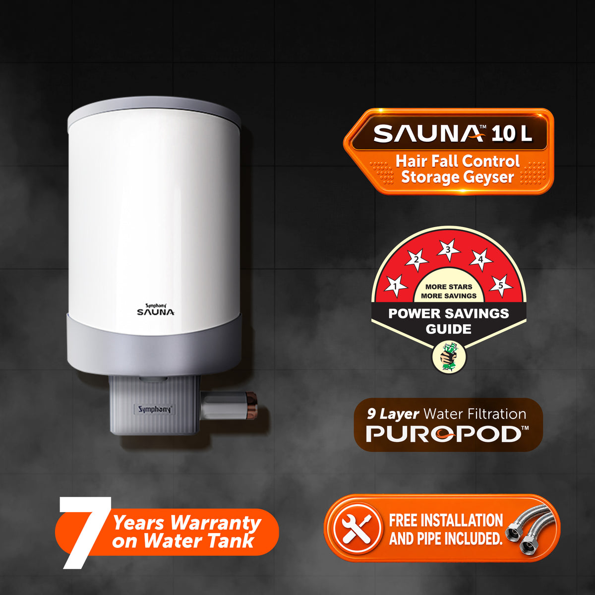 SAUNA Hair Fall Control Storage Geyser