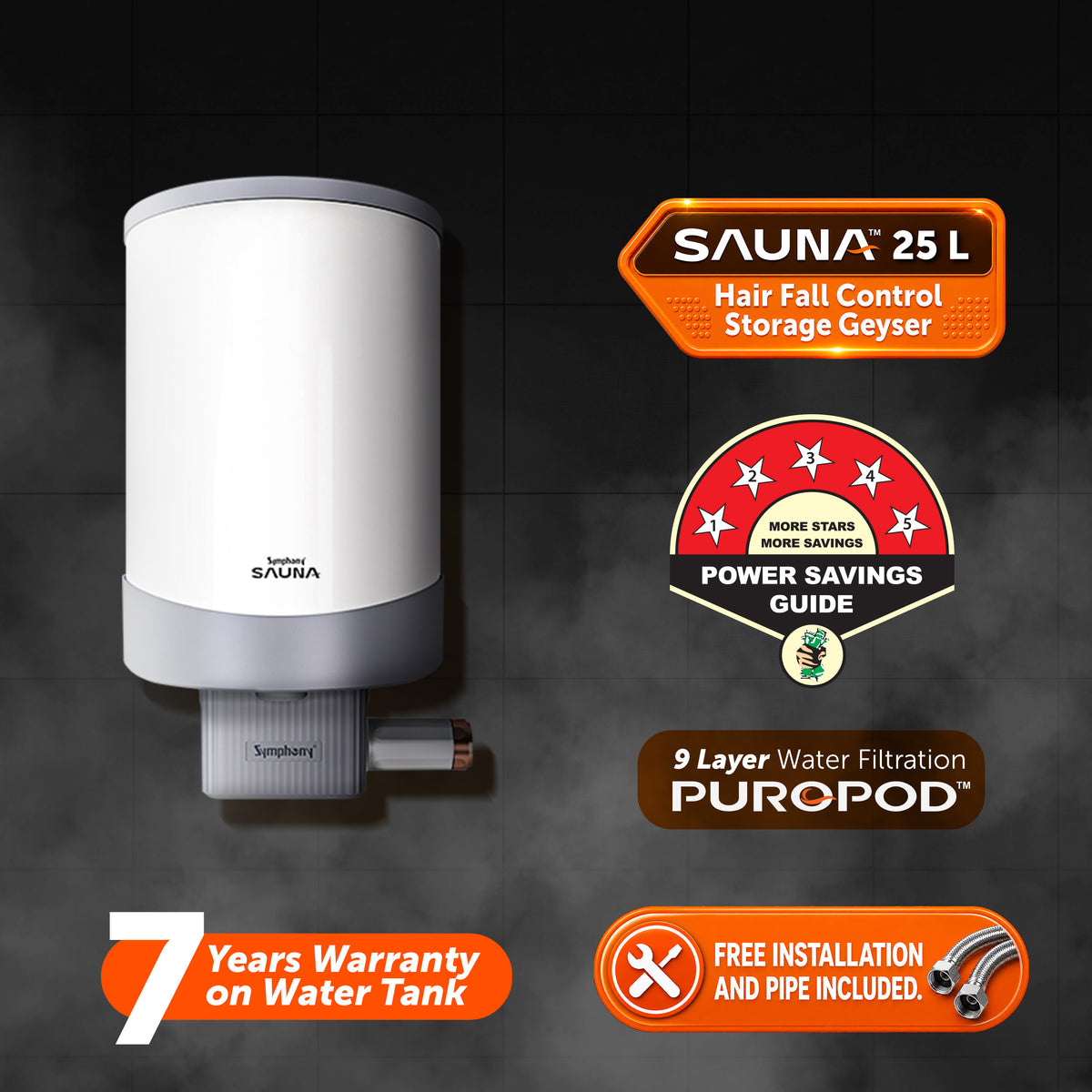 SAUNA Hair Fall Control Storage Geyser