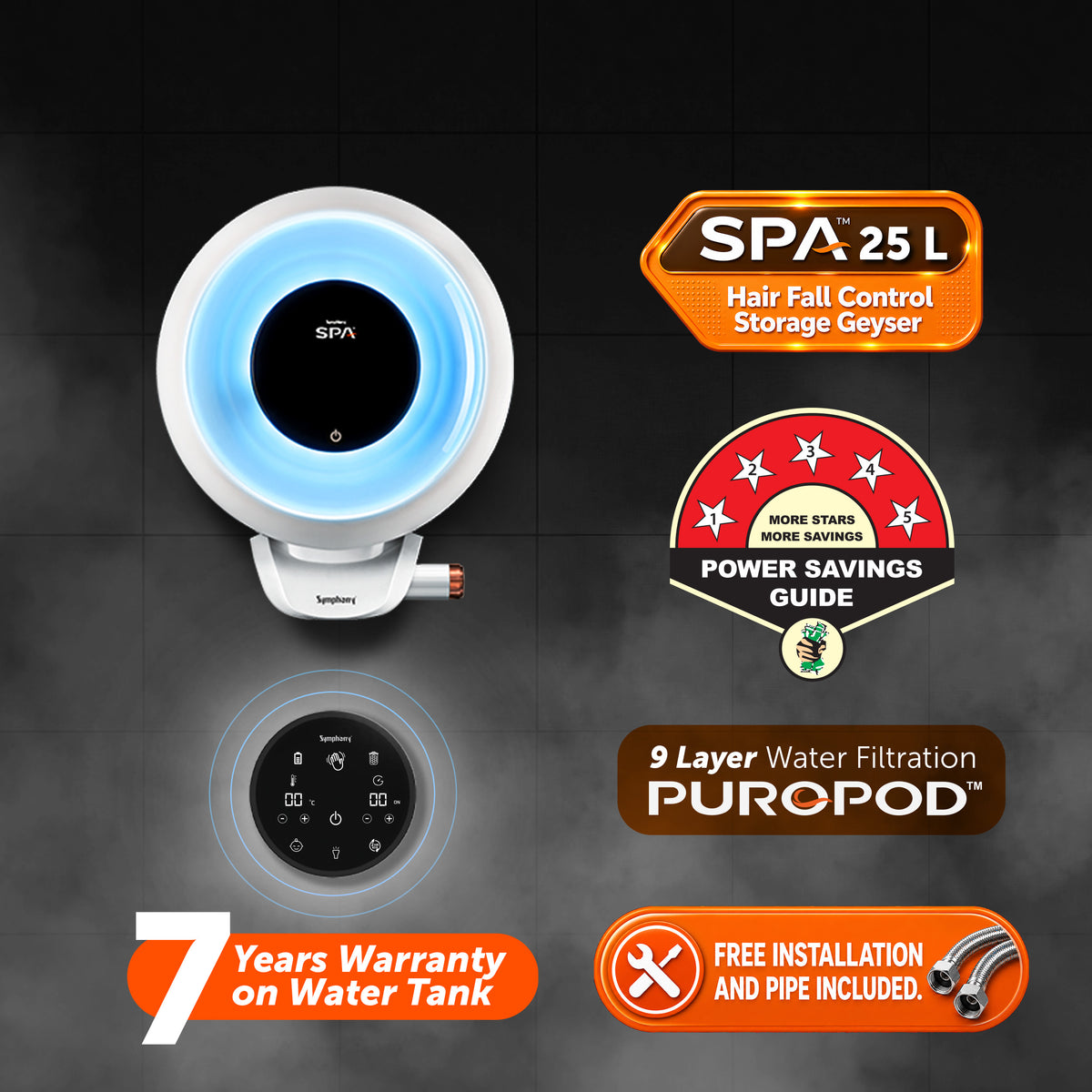 SPA Hair Fall Control Storage Geyser | AI Powered