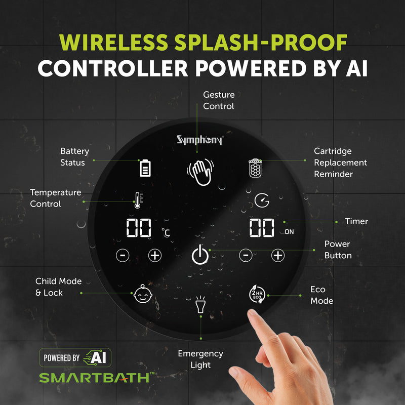 Symphony SPA SmartBath wireless splash-proof AI control panel 