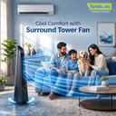 Surround-i Grey | Tower Fan | Remote Control | Bladeless Turbo Throw (BLTT) Technology