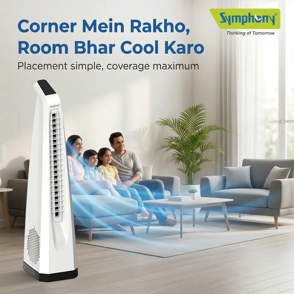 Surround-i Bladeless White | Tower Fan | Remote Control | Bladeless Turbo ThrowTM (BLTT) Technology