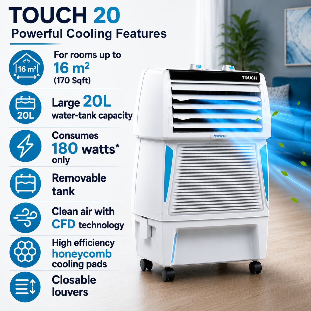 Touch 20 Personal Room Air Cooler