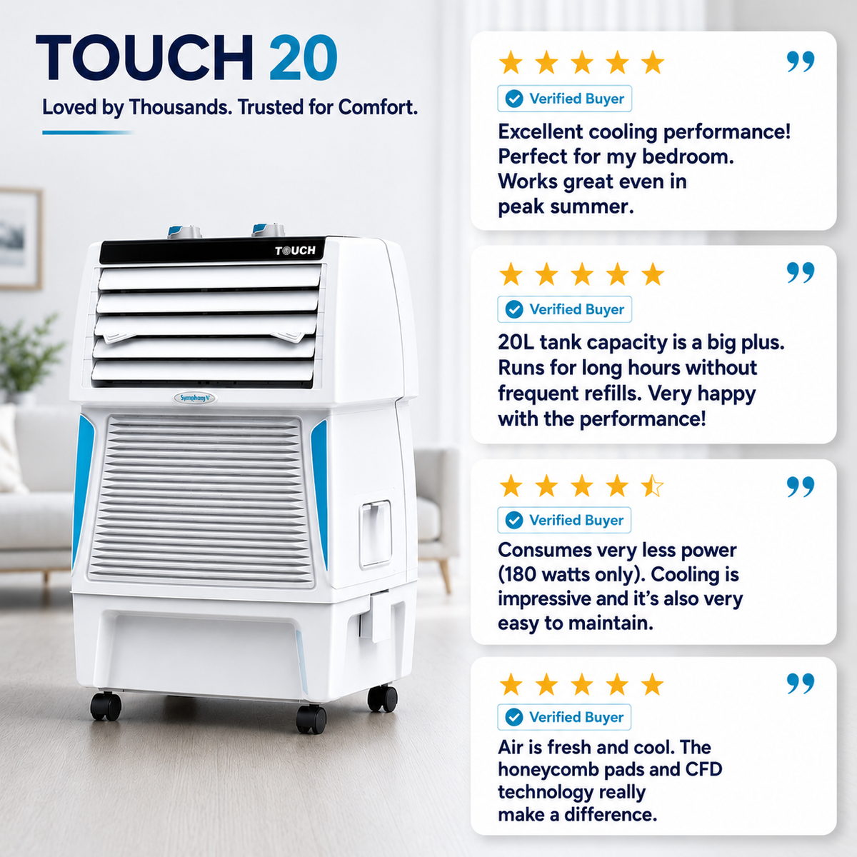 Touch 20 Personal Room Air Cooler