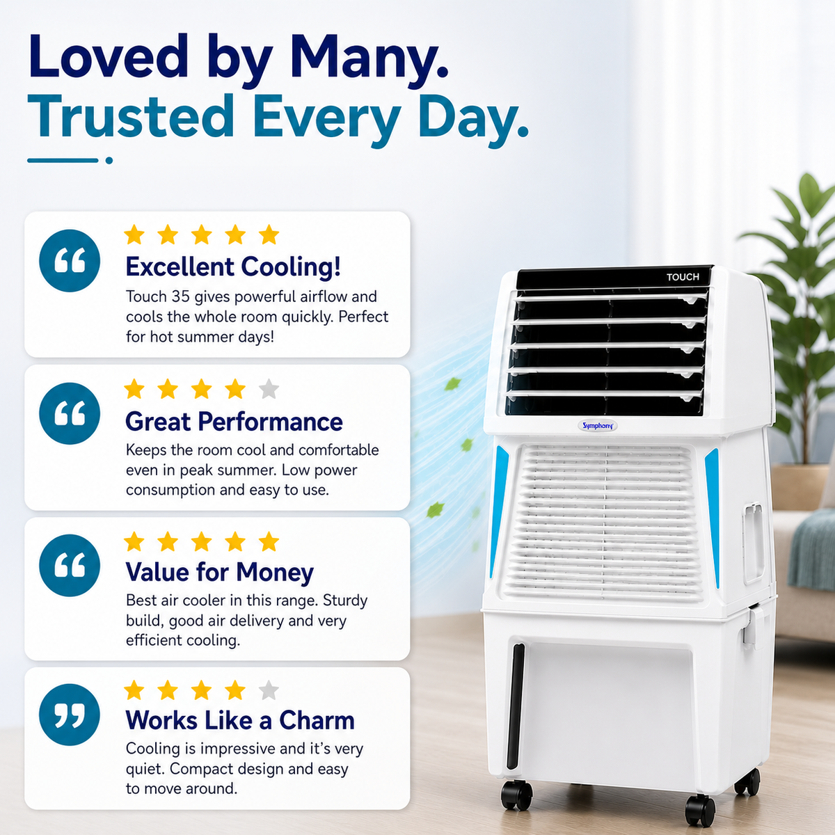Touch 35 Personal Air Cooler with Full Function Remote