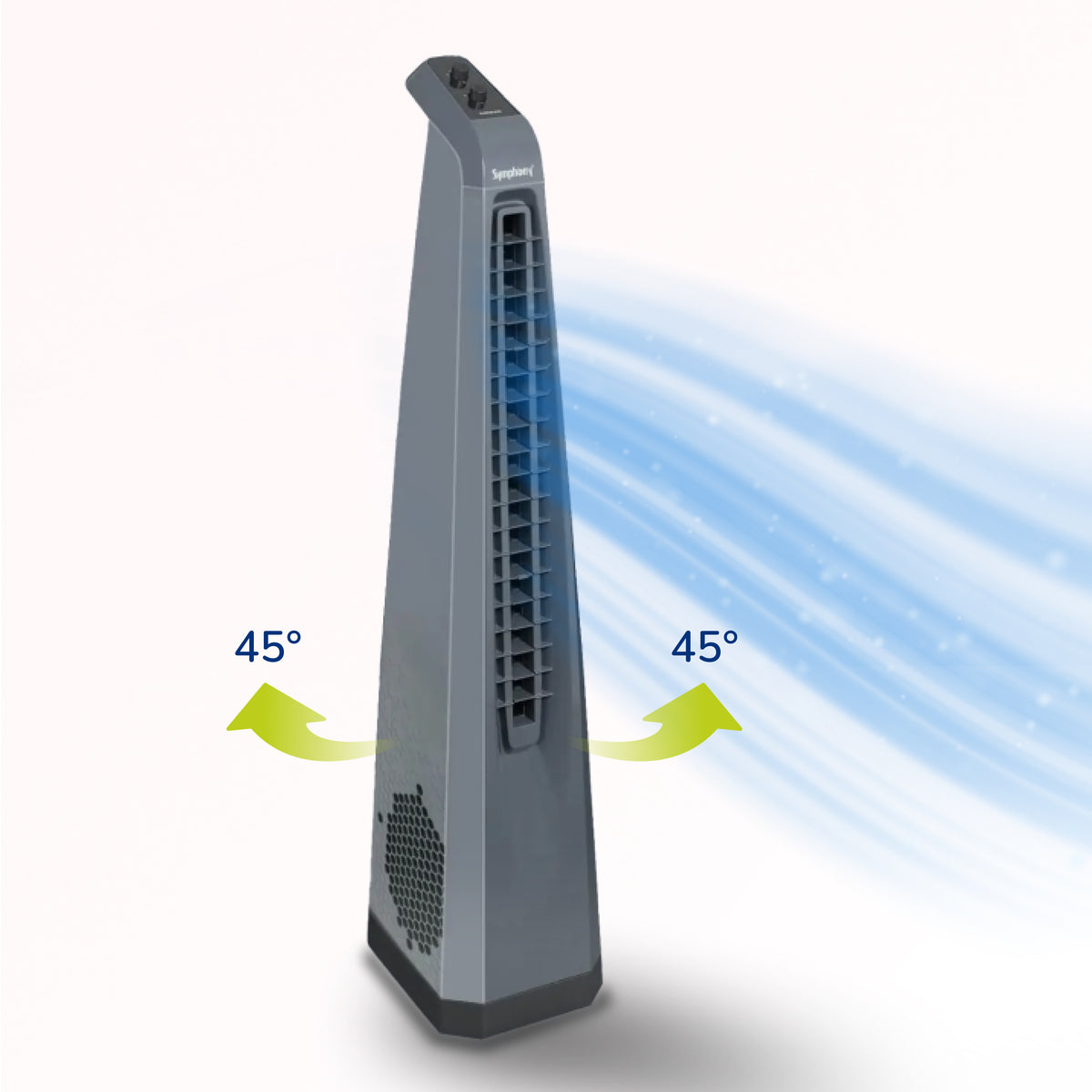 Surround Grey | Tower Fan | Knob Control | Bladeless Turbo ThrowTM (BLTT) Technology